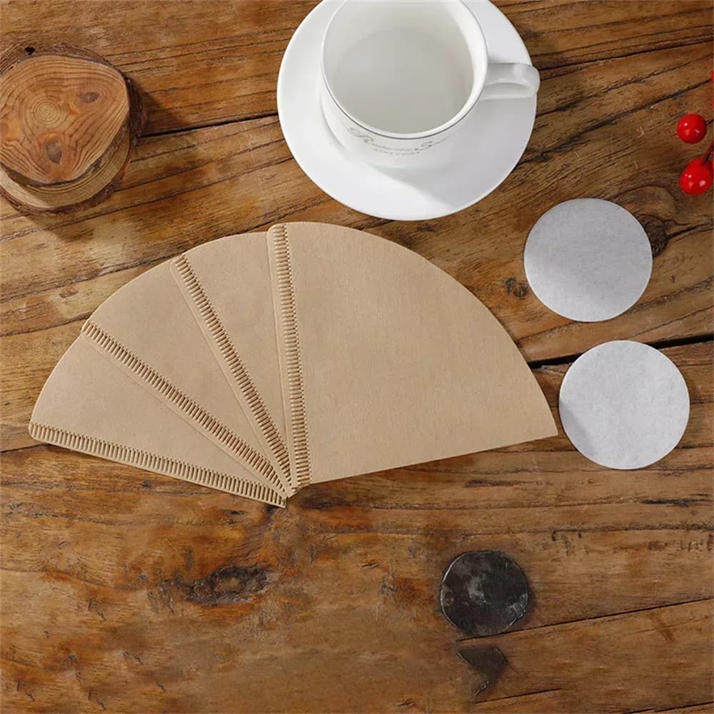 40/100 stk. V-formet kaffefilterpapir, ubleget engangsfilter i fødevarekvalitet, V60 kaffefiltre til pour-over kaffemaskine, filterkaffe