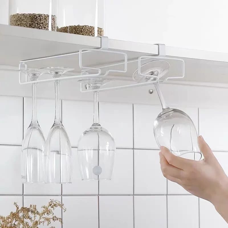 Hængende opbevaringsstativ til rødvinsglas, højfodet holder til hjemmet uden boring, omvendt drypstat