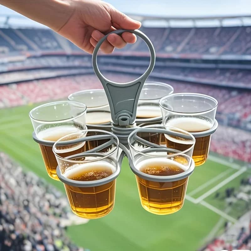 1/2 stk. 6-rums bærbar drikkeholder foldbar bakke med håndtag, lommeformat til udendørs picnic og fest, genanvendelig kopholder