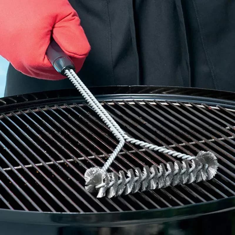 Barbecue børsterengøringsværktøj, grillbørste i rustfrit stål, non-stick rengøringsbørste, grilltilbehør, grillbørste med ståltråd