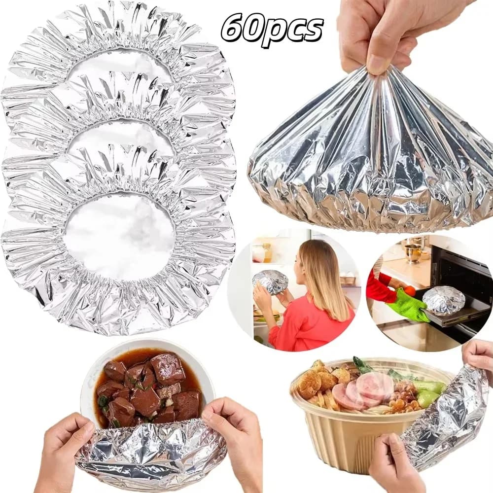 10-60 stk. genanvendelige låg til aluminiumsfoliebakke, varmeisolering og varmebevarelse, fødevaregodkendt, til ovn, takeaway og picnic