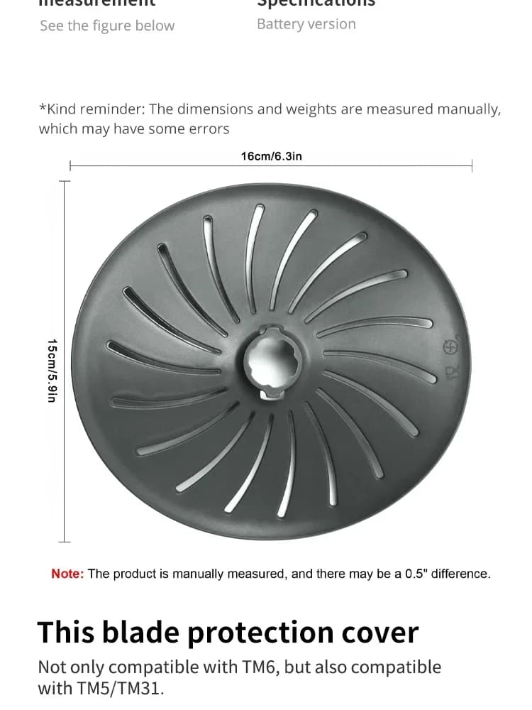 Innovativt knivdæksel i nylon, bladbeskytter, kompatibel med Vorwerk Thermomix BIMBY TM5 TM6 TM31 til madlavning