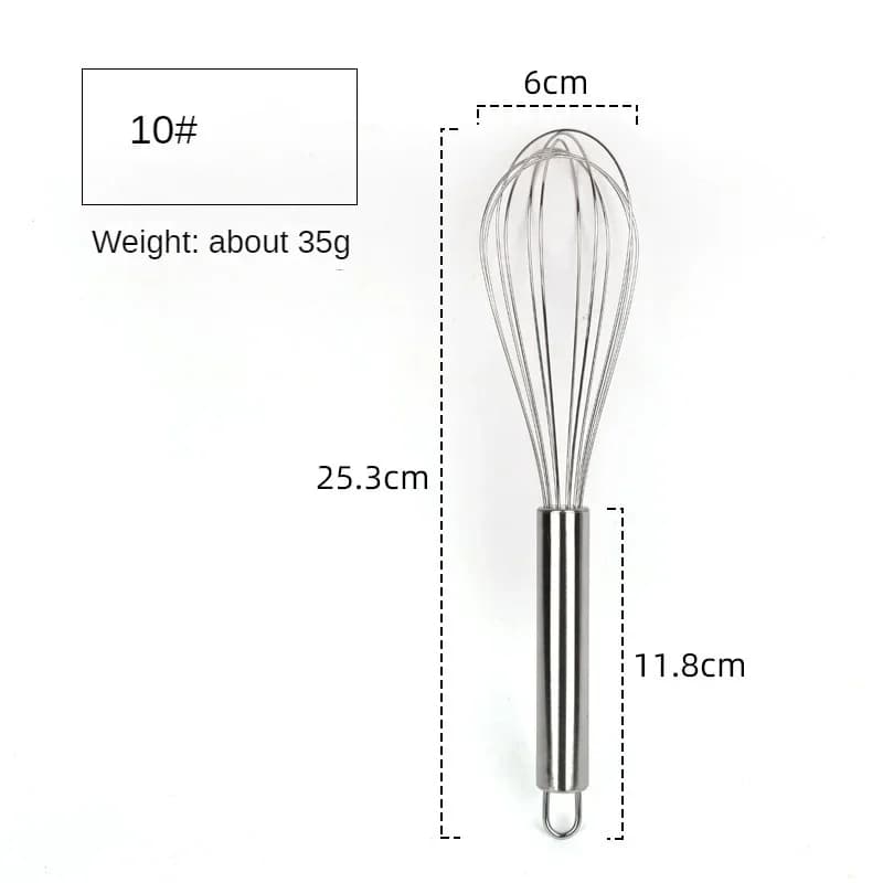 6/8/10/12 Inch piskeris i rustfrit stål, ballontråd, håndpisker til bagning og madlavning, fløde, smør, mælk, dej, køkkenredskab