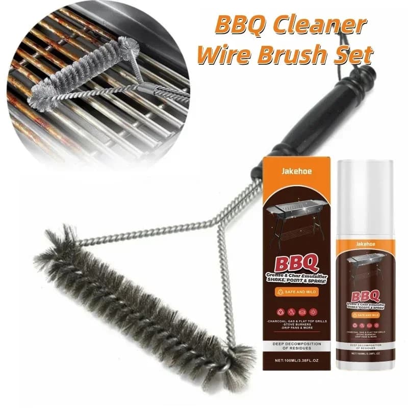 Barbecue børsterengøringsværktøj, grillbørste i rustfrit stål, non-stick rengøringsbørste, grilltilbehør, grillbørste med ståltråd