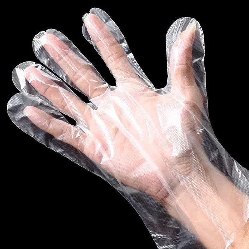 Klare engangshandsker, gennemsigtige plastikhandsker, latexfri, sikre handsker til madlavning, rengøring, grill og køkkenbrug