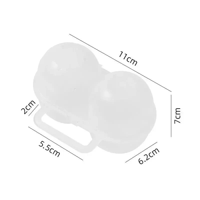 1pc 2-rums bærbar æggeboks til udendørs brug, plastæggebakke til køleskab, støddæmpende og faldsikker æggeboks
