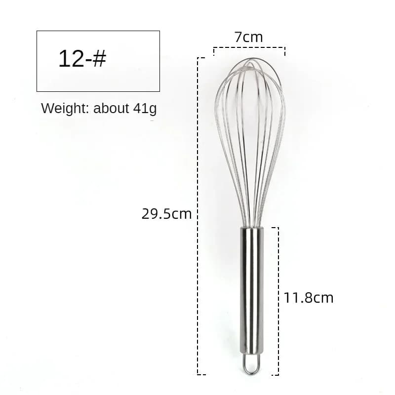 6/8/10/12 Inch piskeris i rustfrit stål, ballontråd, håndpisker til bagning og madlavning, fløde, smør, mælk, dej, køkkenredskab