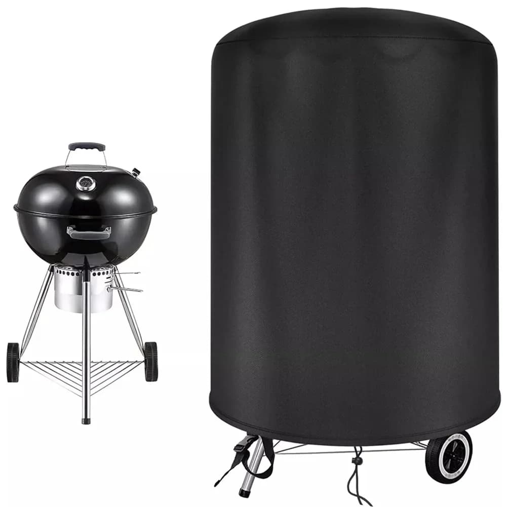 Raweao kedel BBQ-overtræk Weber vandtæt grillovertræk rundt BBQ udendørs regnbeskyttende grillovertræk Oxford-overtræk til 57Cm
