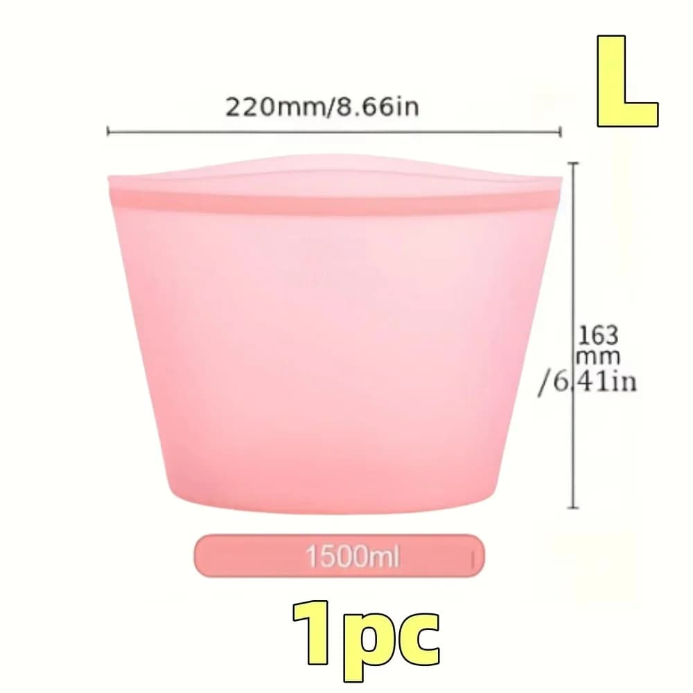1/3 stk silikone madbeholdere genanvendelige opbevaringsposer lækagesikkert ziplock-pose sæt til køleskab, fryser og friskhed i køkkenet