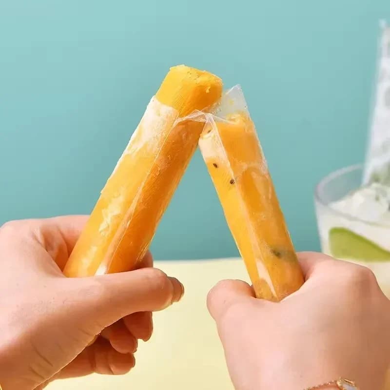 50/100/200 stk. engangs gennemsigtig ispose til juice, yoghurt og chokolade, gennemsigtig ispindform, køkkenudstyr