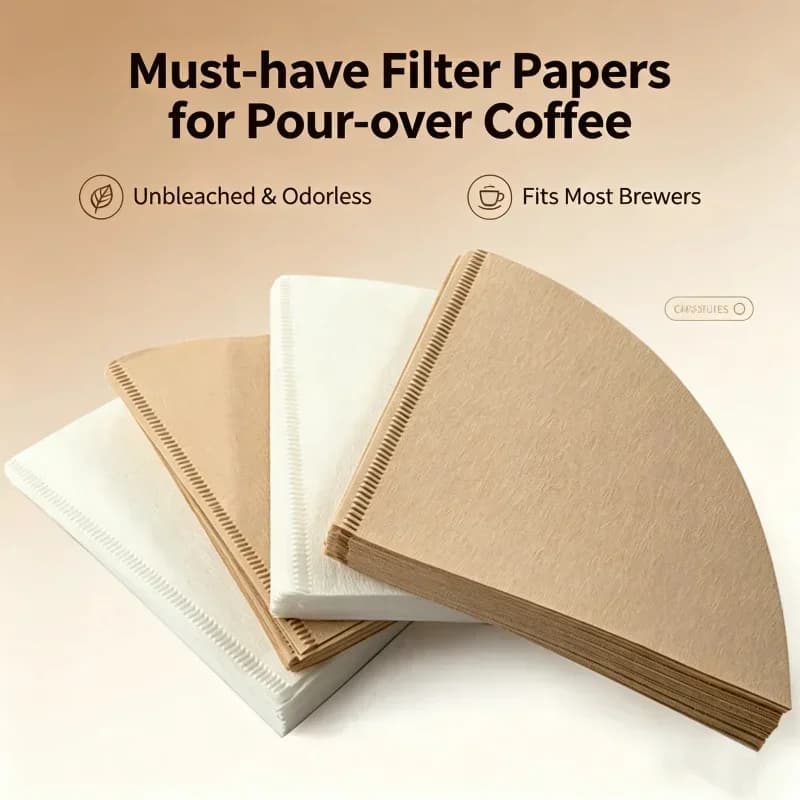 40/100 stk. V-formet kaffefilterpapir, ubleget engangsfilter i fødevarekvalitet, V60 kaffefiltre til pour-over kaffemaskine, filterkaffe