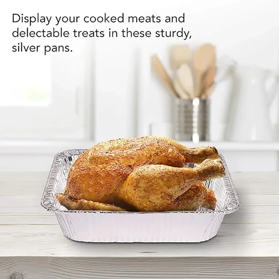 50 stk engangs aluminiumsfolie, forskellige størrelser, folieforme er perfekte til madlavning, opvarmning, opbevaring og tilberedning af mad.