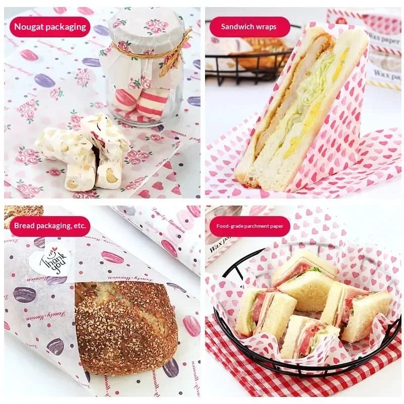 50 stk. fedttæt madpapir – Fødevaregodkendt vokspapir til sandwich og burgere