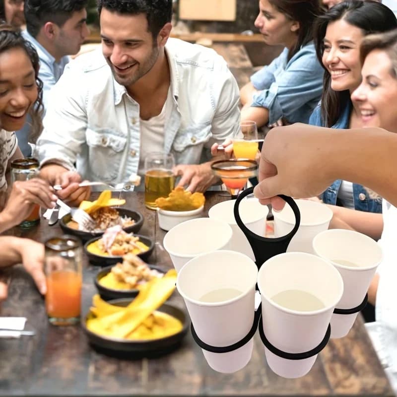 1/2 stk. 6-rums bærbar drikkeholder foldbar bakke med håndtag, lommeformat til udendørs picnic og fest, genanvendelig kopholder