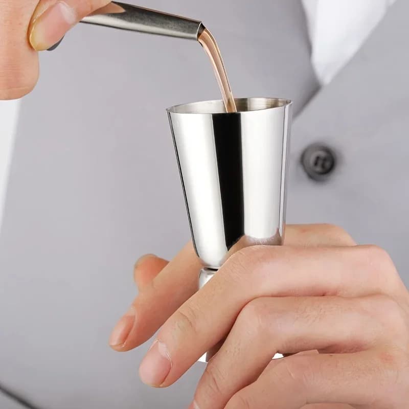 Målebæger i rustfrit stål, cocktailshaker, jigger med dobbelt shot til alkohol, shakerflaske, bartilbehør til fest og bar