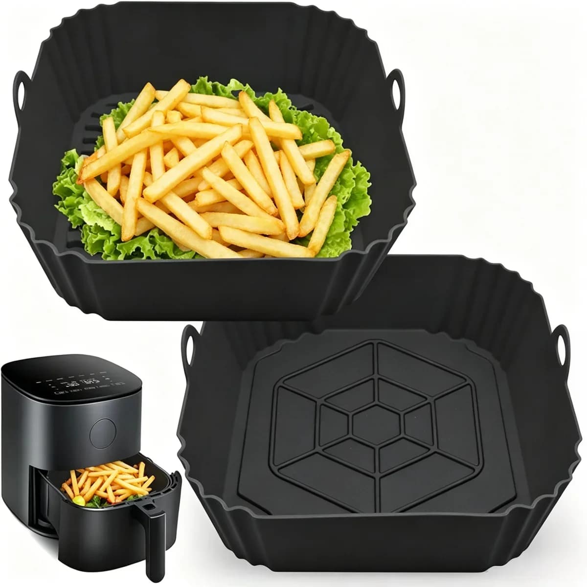 Genanvendelig silikoneform til airfryer – Non-stick og varmebestandig