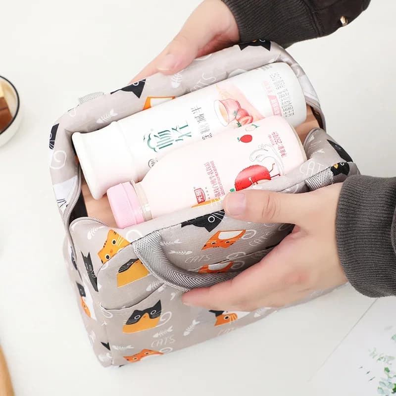Farverig isoleret madpose med stor kapacitet og aluminiumsfolie, fortykket bentopose, isoleret mad- og opbevaringspose
