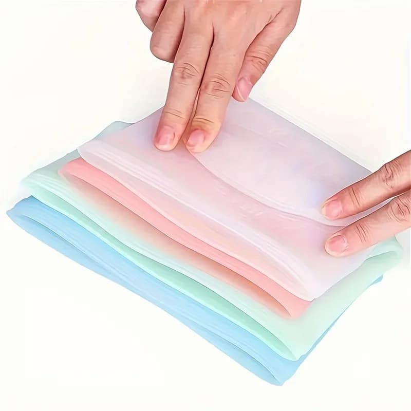 1/3 stk silikone madbeholdere genanvendelige opbevaringsposer lækagesikkert ziplock-pose sæt til køleskab, fryser og friskhed i køkkenet