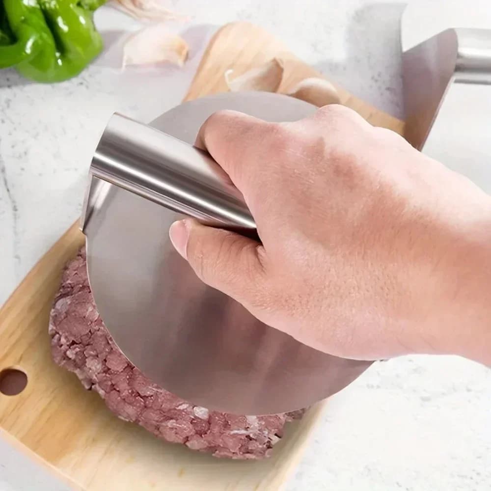 Ny smash burgerpresse i rustfrit stål | kraftig bøfformer og -presser til grill og køkken (non-stick)