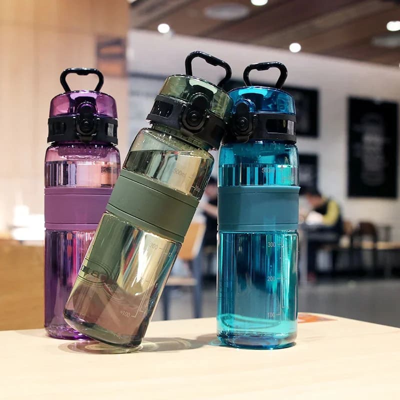 500ml Sports vandflaske bærbar lækagesikker plastik kop drikkedunk med tefilter til rejse, fitness og udendørs, transparent kop