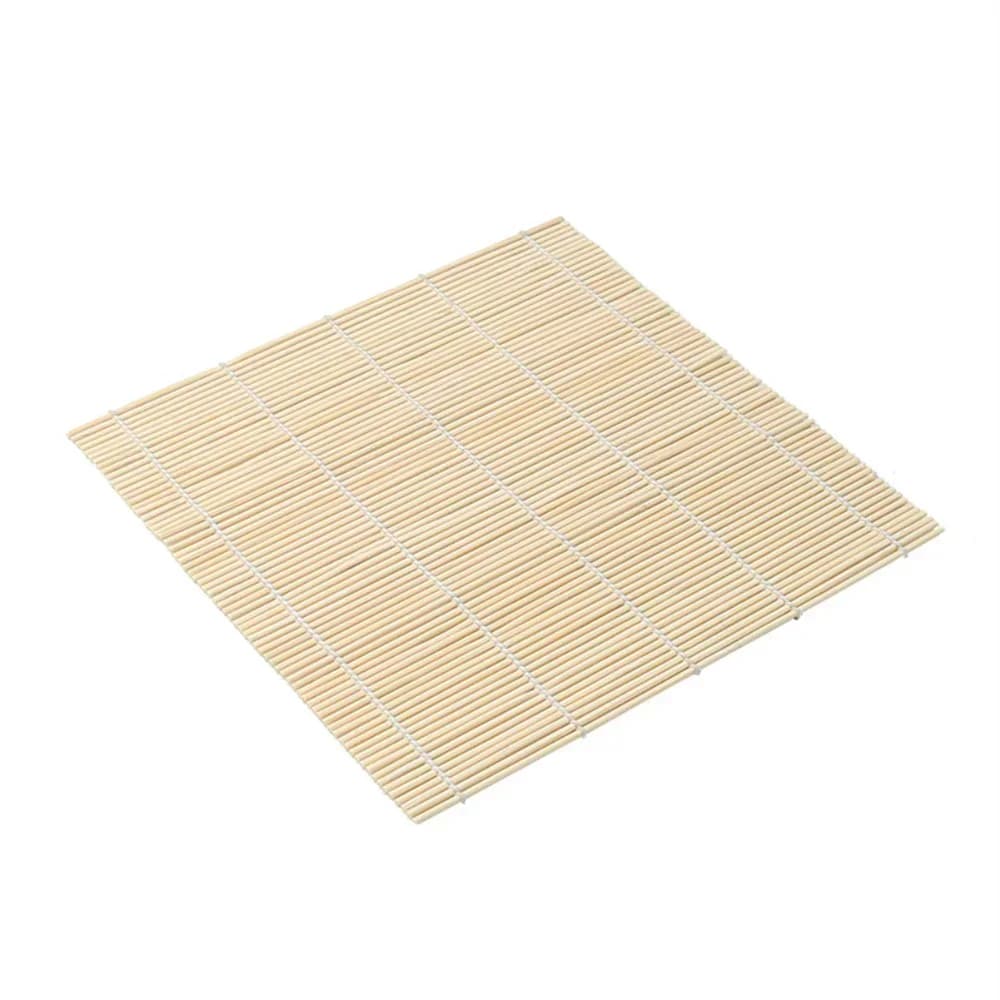 Elegant bambus-sushimåtte med hvid finish, tang- og ricerulle, anti-slip, japansk køkkenessentiel til sushi-fremstilling