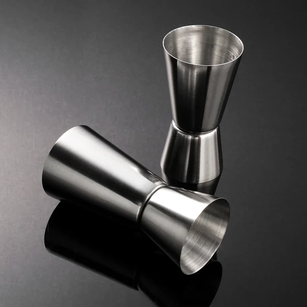 Målebæger i rustfrit stål, cocktailshaker, jigger med dobbelt shot til alkohol, shakerflaske, bartilbehør til fest og bar