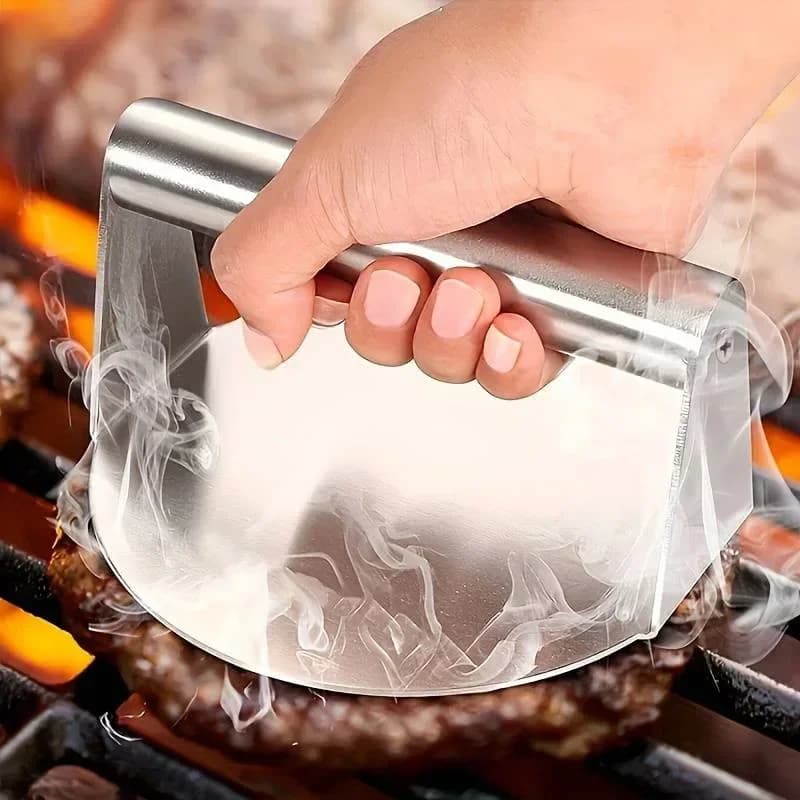 Ny smash burgerpresse i rustfrit stål | kraftig bøfformer og -presser til grill og køkken (non-stick)