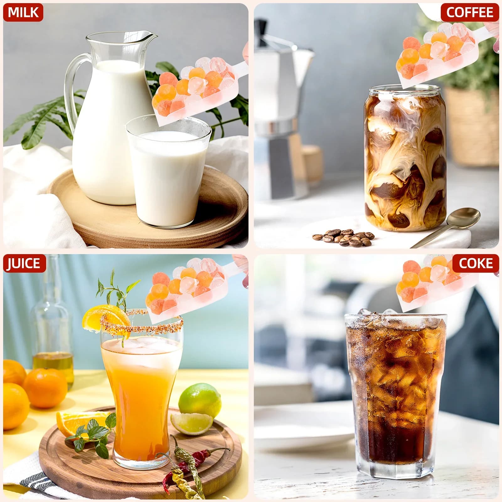 Mini isterningebakke med 104 huller rund iskugleform lille knust is til afkøling bar cocktail whiskey drik kaffe juice køkkenredskab