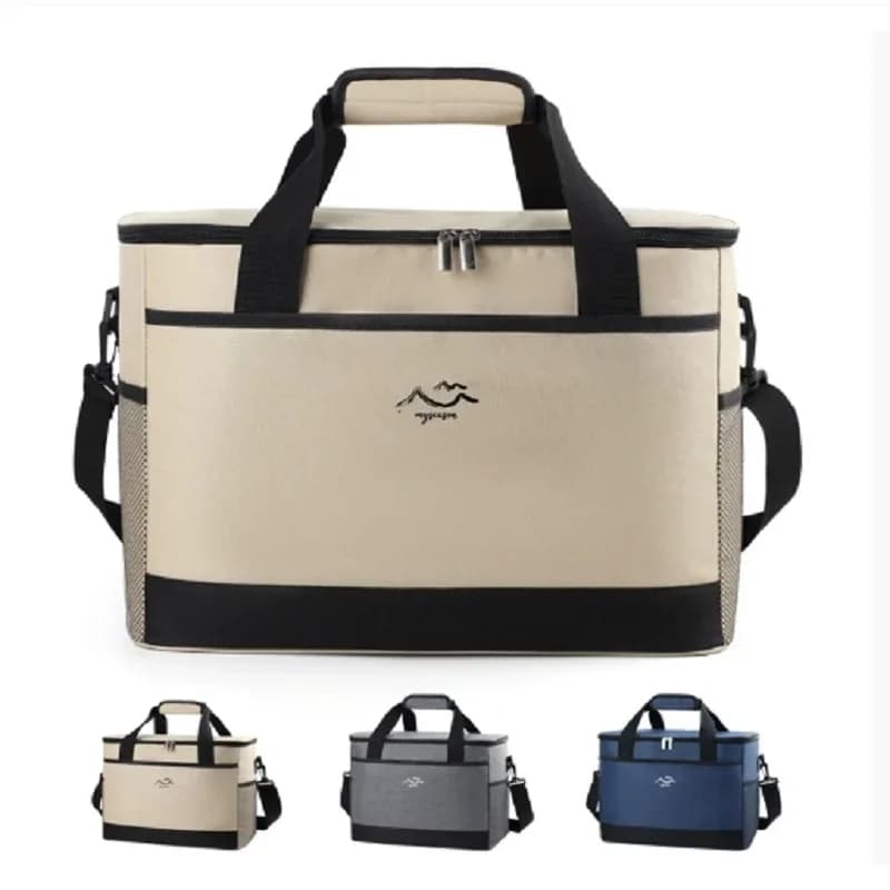 Stor firkantet køletaske med høj kapacitet, minimalistisk isoleret madkasse, crossbody friskholdende picnic-taske til udendørs brug