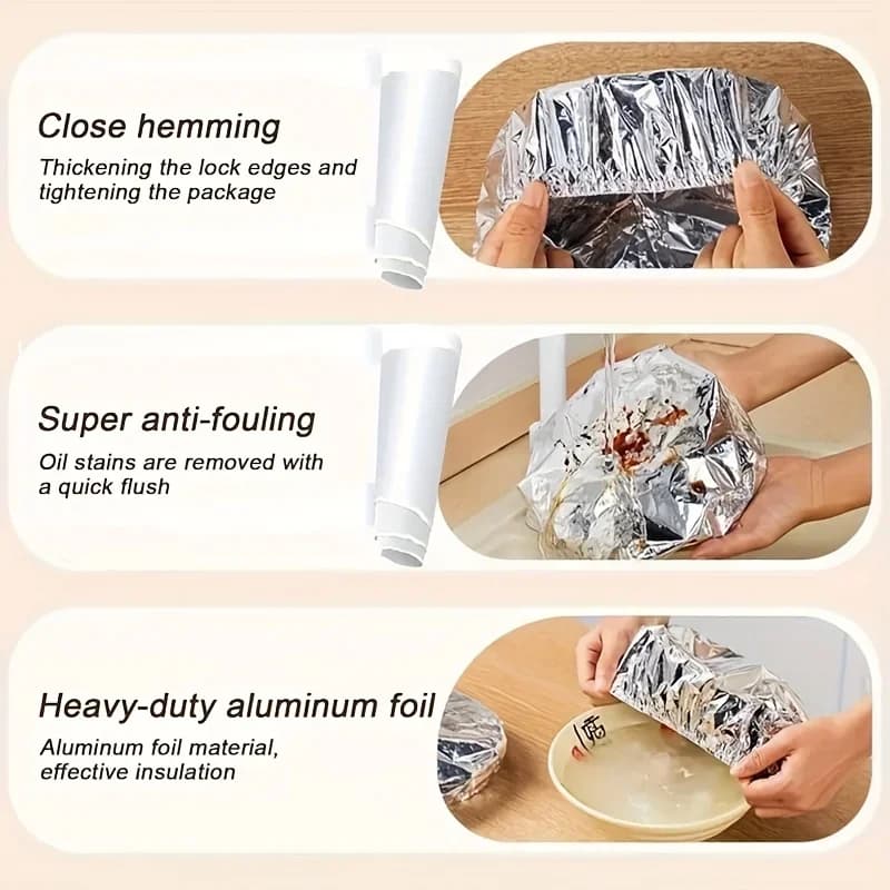 10/100 stk. låg i aluminiumsfolie, varmebestandigt isoleringslåg til skåle og tallerkener, holder maden varm og frisk, køkkenfilm af fødevarekvalitet