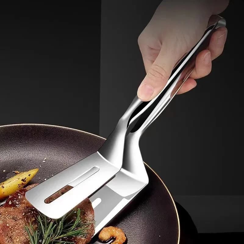 1/2/4 stk. steak-klemmer i rustfrit stål, multifunktionel spatula, dobbeltsidet madtang til fisk, kød, pizza, køkken- og bageværktøj