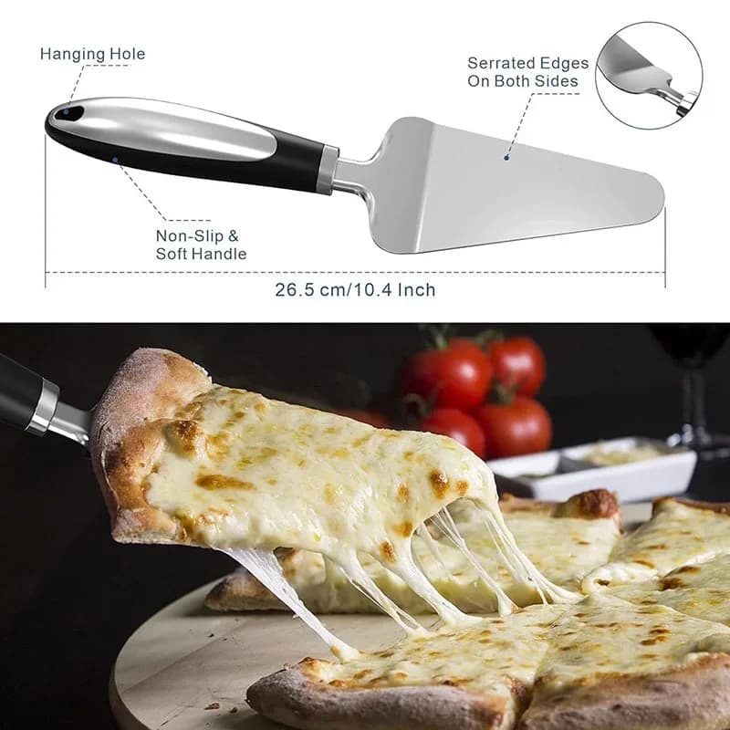 Førsteklasses pizzaskærer i rustfrit stål, køkkenskærehjul, serveringsværktøj til hjemmet, kniv til vafler, småkager, kager, brød, dej, bageudstyr