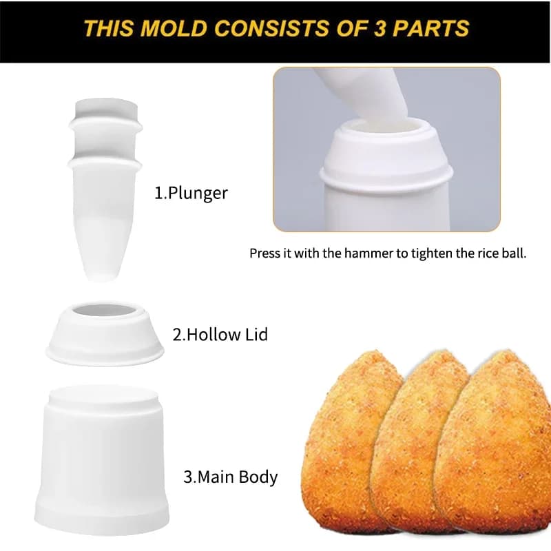 PGY Arancini-form, DIY risboldeform, sushi-formværktøj