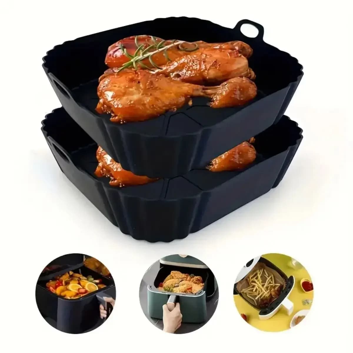 Genanvendelig silikoneform til airfryer – Non-stick og varmebestandig