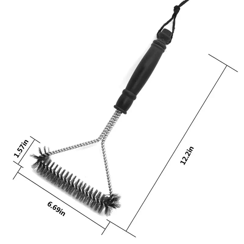 Barbecue børsterengøringsværktøj, grillbørste i rustfrit stål, non-stick rengøringsbørste, grilltilbehør, grillbørste med ståltråd