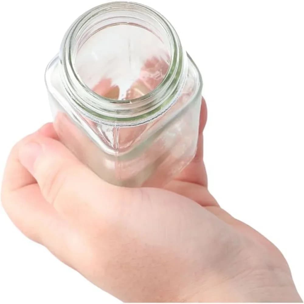 6/12/24 stk. krydderiglas i glas med bambuslåg eller metalåg, inkluderer minimalistiske krydderietiketter og foldbar tragt, sæt med glas