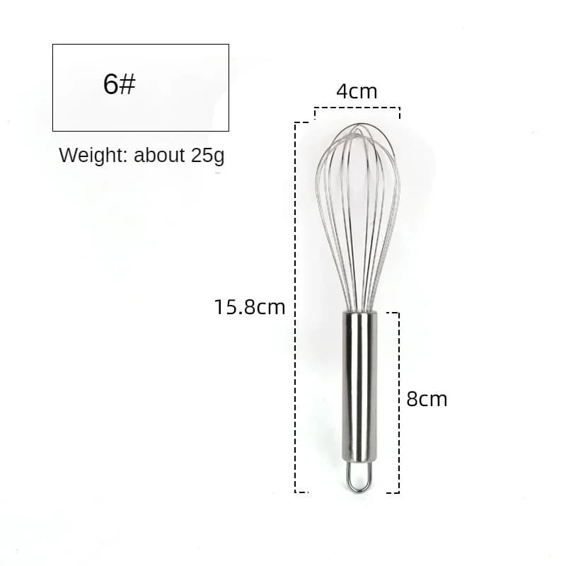 6/8/10/12 Inch piskeris i rustfrit stål, ballontråd, håndpisker til bagning og madlavning, fløde, smør, mælk, dej, køkkenredskab