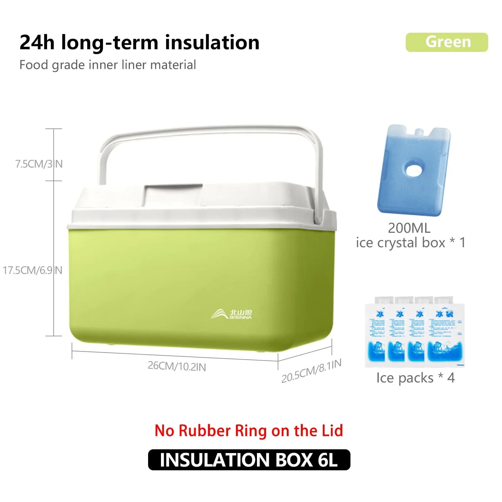 BISINNA camping-isdunk 6L/9L/15L bærbar køleboks til fiskeri, bilkøler, køleboks til udendørs brug, strand, fiskeri, picnic, grill, isspand