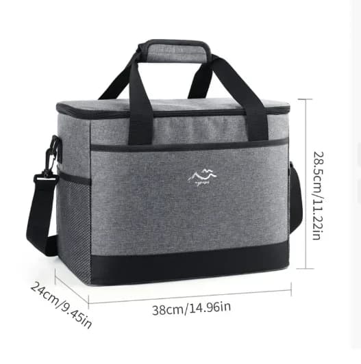 Stor firkantet køletaske med høj kapacitet, minimalistisk isoleret madkasse, crossbody friskholdende picnic-taske til udendørs brug