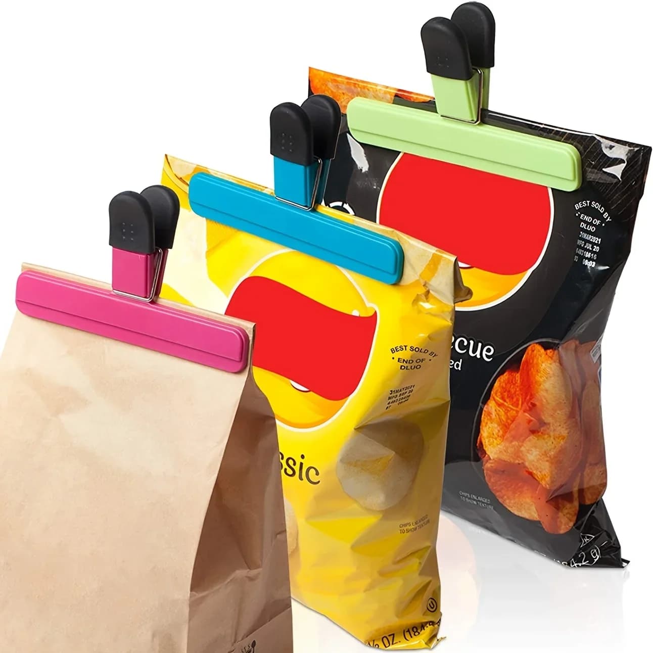 Kraftige multifunktionelle poseklemmer, holdbare køkkenklemmer til snacks og madposer, opbevaringsholder til friskhed og sikker opbevaring
